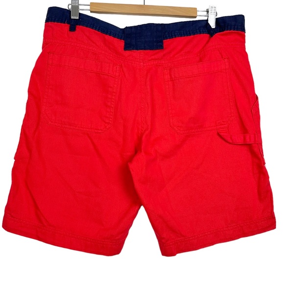 Prpgnda Vintage 90’s Play To Live Red Cotton Cargo Shorts 34 - Picture 2 of 9